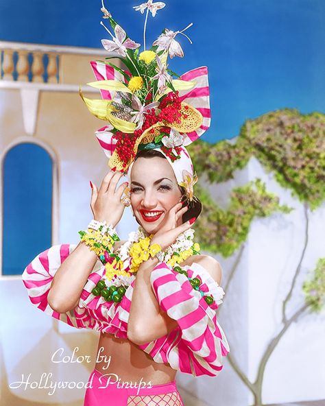 Club Tropicana Party, Chiquita Banana Costume, Carmen Miranda Costume, Silver Screen Actresses, Fruit Costumes, Club Tropicana, Vintage Night, Carmen Miranda, Garden Privacy