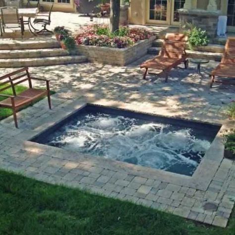 I need this now Pretty Pools, Inground Hot Tub, Maine Cabin, Backyard Spa, Kleiner Pool Design, Hot Tub Landscaping, Hot Tub Designs, Outdoor Hot Tub, Plunge Pools