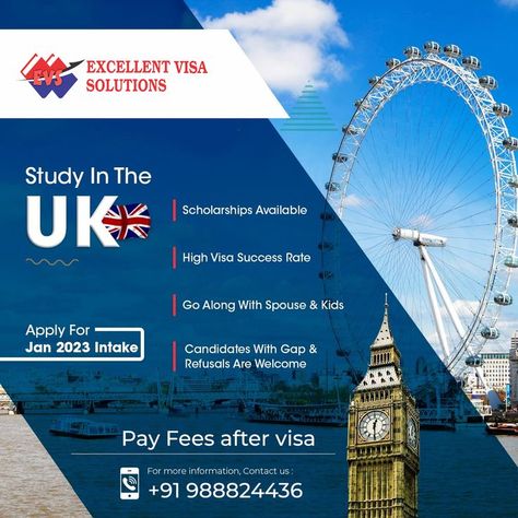 ✅UK's education system is comprehensive and adaptable ✅British education offers students the freedom to explore new ideas and creativity ✅One of the most cosmopolitan places on earth, you’ll meet all kinds of people and have an enriching study experience ✅Apply with or without IELTS ✅Gap is also Acceptable ✅High Visa Success Rate 📲Call us :+91 988824436 #studyinuk #studyinabroad #uk #studyvisa #visa #study #ukstudyvisa #excellentvisachandigarh #excellentvisasolutions #chandigarh Uk Education System, Facebook Ads Design, Study In Uk, Career Consultant, Graphic Design Brochure, Illustrator Design Tutorial, Uk Visa, Places On Earth, Cover Art Design