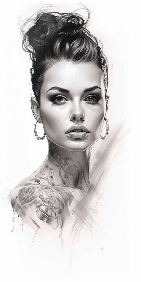 Must-See image showcase supervised By ThetaCursed, License: CC BY-NC 4.0 Womans Face Tattoo Design, Woman Portrait Tattoo Design, Woman Face Tattoo Design, Female Face Tattoo Design, Female Portrait Tattoo, Black And White Female Portrait, Woman Portrait Tattoo, Woman Face Tattoo, Woman Face Sketch