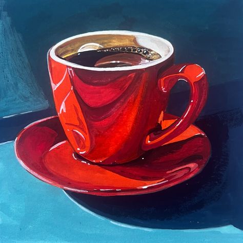 * SOLD * Sunday Coffee! Now I want brunch! Daily Painting Just posted in my online store (KateBirchArt.com) Link in bio! Gouache on paper Paper size 6x6 inches with small white border $125 #gouachepainting #stilllifepainting #artistsoninstagram #painteveryday #colorfulart #gouache #dailypainting #dailyart #utahartist #makearteveryday #gouacheartist #art #painting #illustration #illustrationartist #artofinstagram Sunday Coffee, Life Paintings, Red Cups, Cup Art, Daily Painting, Realistic Drawings, Illustration Artists, Paper Paper, Gouache Painting