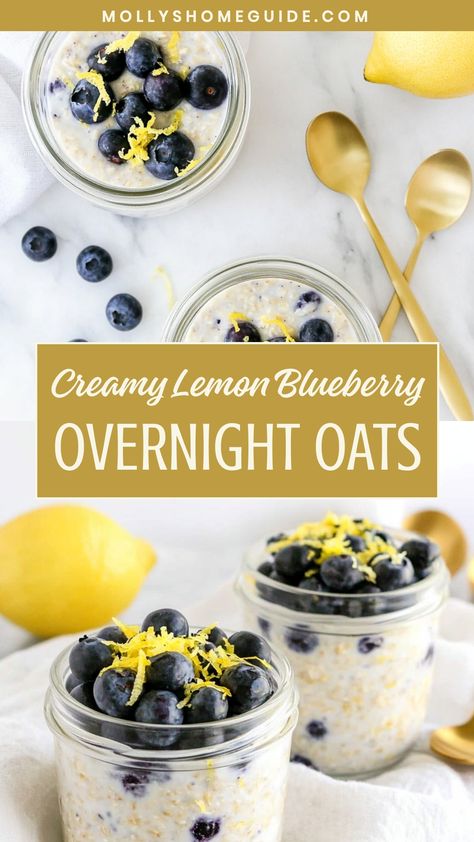 Looking for a delicious and convenient breakfast option? Try out these Lemon Blueberry Overnight Oats! This recipe is perfect for busy mornings as you can prepare it the night before. The combination of zesty lemon and sweet blueberries creates a refreshing flavor that will keep you energized throughout the day. Give these overnight oats a try and start your morning off right! Overnight Oats Recipe Blueberry, Lemon Blueberry Overnight Oats, Lemon Overnight Oats, Blueberry Overnight Oats, Overnight Oat, Breakfast Lovers, Breakfast Meal, Steel Cut Oats, Ingredient Substitutions