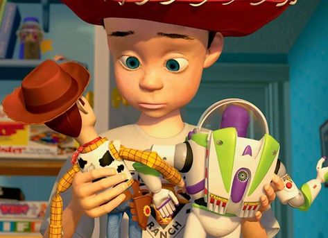 Andy Toy Story, Toy Story Andy, Toy Story 1995, Toy Story Characters, Disney Collage, Toy Story Party, Kid Movies, Pixar Toys, Buzz Lightyear