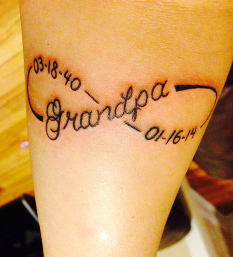 Tattoo for grandpa Rip Tattoos For Grandpa, Remberence Tattoos For Grandparents, Rip Tattoos Grandpa, Tattoo Designs For Grandma, Grampa Tattoos, Passed Grandpa Tattoo, Lost One Tattoos Grandparents, Small Remembrance Tattoos Grandpa, In Memory Of Grandpa Tattoo Ideas