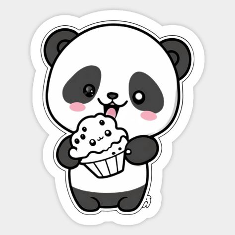 A cute little panda having his favorite - cupcakes! -- Choose from our vast selection of stickers to match with your favorite design to make the perfect customized sticker/decal. Perfect to put on water bottles, laptops, hard hats, and car windows. Everything from favorite TV show stickers to funny stickers. For men, women, boys, and girls.😍Cute Cartoon Panda Eating Cupcake Funny Kawaii Sticker Cute Panda Stickers Printable, Cute Pictures For Stickers, Cute Sticker Ideas Easy, Panda Stickers Printable, Cartoon Stickers Printable, Cute Stickers Printable, Cupcake Funny, Cute Little Stickers, Sticker Cricut