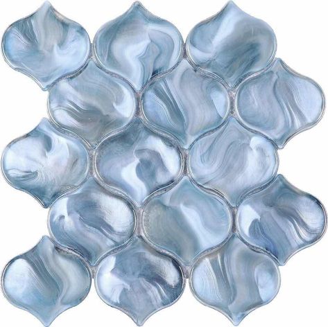 Blue Glass Tile, Recycled Tile, Blue Backsplash, Beach House Kitchens, Glass Tile Backsplash, Backsplash Bathroom, Arabesque Pattern, Shower Walls, Flooring Trends