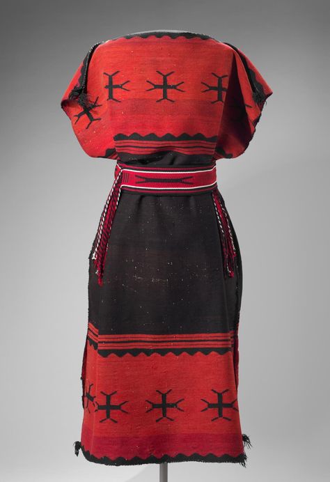 Two-piece Classic/late Classic woman's dress, Native American, Navajo, c. 1890. Navajo Women Dress, Navajo Rug Dress, Navajo Clothing, Lipan Apache, Navajo Dress, Navajo Women, Native Clothing, Native American Dress, Suede Fringe Skirt