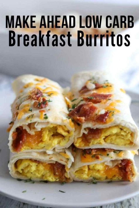 Low Calorie Breakfast Burrito, Make Ahead Low Carb Breakfast, Breakfast Burrito Meal Prep, Burrito Meal Prep, Kasey Trenum, Healthy Low Carb Breakfast, Meal Prep Menu, Menu Sarapan Sehat, Breakfast Low Carb