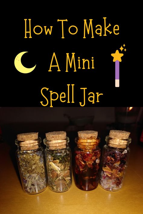 DIY Craft: Mini Spell Jar – Lotus Laura Witch Jars Diy, Jars Witchcraft, Wish Jar, Happiness Spell, Witches Jar, Wiccan Crafts, Jar Spells, Witch Bottles, Easy Spells