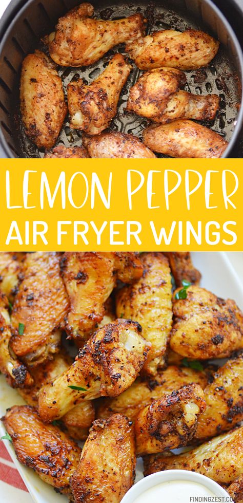 Air Fryer Lemon Pepper Wings, General Tao Chicken, Air Fryer Recipes Chicken Wings, Air Fryer Wings, Recetas Salvadorenas, Lemon Pepper Wings, Air Fryer Chicken Wings, Air Fryer Oven Recipes, Salad Pasta