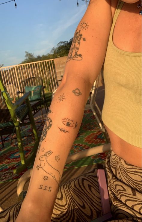 my arm & my tatts💗💗 Multiple Small Arm Tattoos For Women, Sleeve Tattoo Placement, Little Arm Tattoos For Women, Arm Placement Tattoos For Women, Tiny Arm Tattoos, Inside Arm Tattoos For Women, Inner Bicep Tattoo Women, Inner Arm Tattoos For Women, Bicep Tattoo Women