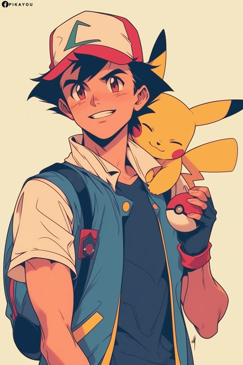 Pokemon Anime Characters, Ash Pikachu, Pikachu Drawing, Cool Pokemon Wallpapers, Pokemon Manga, Ash Pokemon, Anime Boy Sketch, Anime Drawing Books, Cute Pokemon Wallpaper