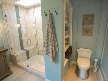 Shower Next To Toilet Bathroom Layout, Basement Turned Master Suite, Towel Hook Placement Master Bath, Privacy Wall Next To Toilet, Shower Toilet Divider, Private Toilet In Bathroom, Master Bath Toilet Privacy, Bathroom Set Up Layout, Toilet Placement In Bathroom Master Bath