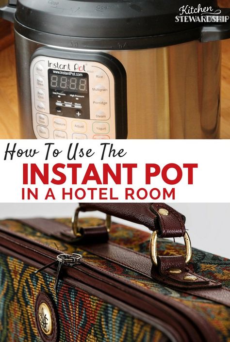 You CAN cook in a hotel room and have healthy food on the go! The Instant Pot makes dinner for your family by itself, ready when YOU want it to be. Crockpot Hotel Cooking, Instant Pot Hotel Room Meals, Hotel Room Dinner Ideas, Hotel Dinner Ideas Meals, Hotel Room Cooking, Healthy Food On The Go, Glamping Recipes, Hotel Cooking, Travel Soccer