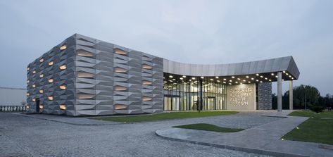 Gallery of S2OSB Headquarters & Conference Hall / BINAA - 21 Hall Exterior Design, Conference Hall Design, Facade Pattern, Cladding Design, Facade Panel, Industrial District, Metal Facade, Architecture Elevation, Conference Hall