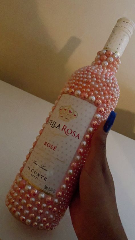 This product is a great gift for any occasion. Make your gift stand out today!  Stella Rosa pearl bottle  Price includes bottle + designs.  This bottle is all pearls with a base color. There can only be up to two pearl colors with one base color.  For the Wine(750mL) option, the wine must cost $20 or less.  Thank you for shopping with KaysKreations.  Please do not hesitate to message me with any questions or concerns. There is a 12hr-24hr response time. Glitter Liquor Bottle, Ms Krazie, Bejeweled Bottles, Blinged Bottles, Bedazzled Stuff, Alcohol Bottle Decorations, Baby Shower Bouquet, Bedazzled Liquor Bottles, Bedazzled Bottle