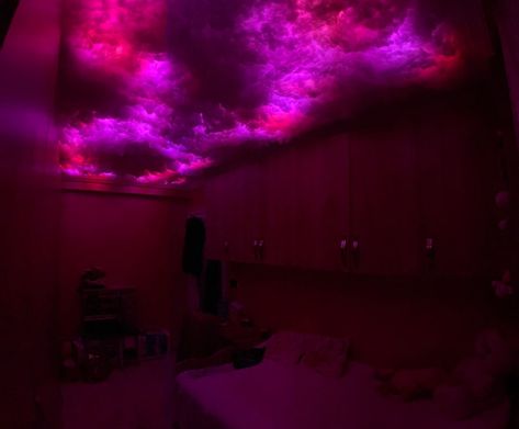 Rgb Cloud, Cloud Ceiling Bedroom, Diy Clouds Ceiling, Ceiling Lights Diy, Cloud Ceiling, Gaming Rooms, Cloud Night Light, Neon Bedroom, Lighting Diy