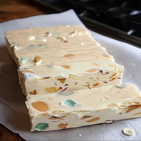 Decadent Nougat Bars Recipe Nougat Bars Recipe, 4 Ingredient Nougat Bars, Four Ingredient Nougat Bars, Nougat Bars, Cheeseburger Meatloaf Recipes, Nougat Recipe, Hamburger Potato Casserole, Italian Sweets, Au Gratin Potato Recipes