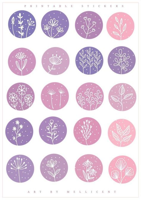 Aquaflask Sticker Ideas, Journal Printables Stickers Aesthetic, Bullet Journal Diy, Scrapbook Stickers Printable, Easy Doodle Art, Bullet Journal Design Ideas, Pola Sulam, Bullet Journal Stickers, Mini Drawings