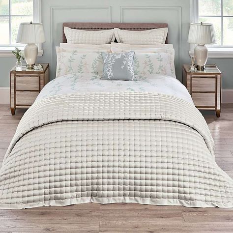 Dorma Ophelia Natural Bedspread | Dunelm Dorma Bedding, Small Double Bed, Master Decor, Bedroom Color Schemes, Quilted Pattern, Bedroom Refresh, Types Of Beds, Remodel Bedroom, Bedspreads