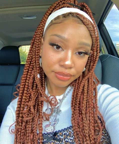 Cooper Red Hair, Aesthetic Grwm, Fall Braids, Preppy Hairstyles, Feminine Hairstyles, Explore Aesthetic, Cute Box Braids, Cute Box Braids Hairstyles, Birthday Hair