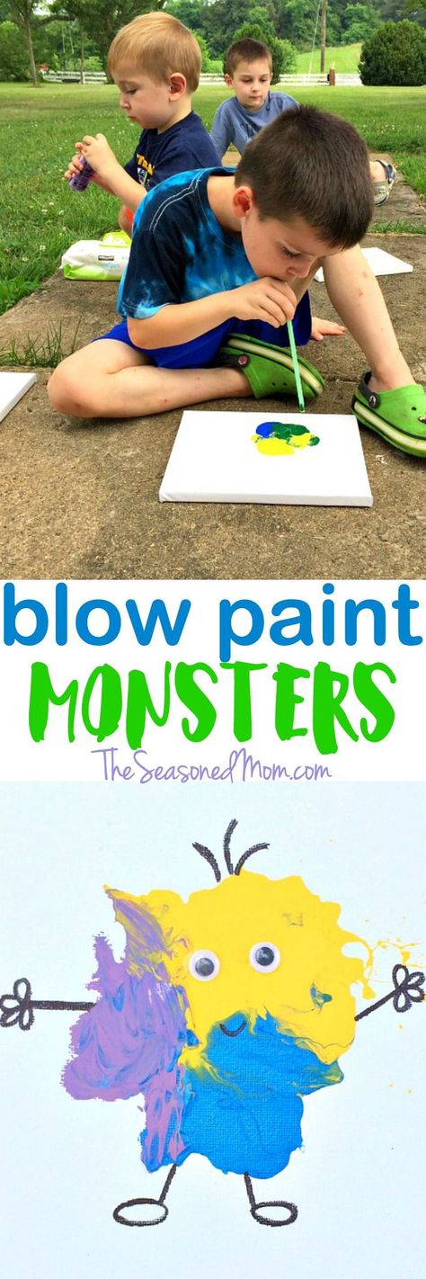 Let your kids' imaginations run wild with this Easy Art Activity for Kids: Blow Paint Monsters! Blow Art, Art Activity For Kids, Blow Paint, Art Activity, Easy Art, Art Activities For Kids, Activity For Kids, Childrens Crafts, Preschool Art