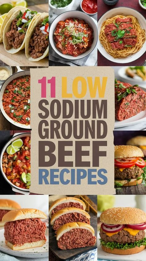 Unbelievable : Create a healthier relationship with ground beef by exploring these 11 savory, low-sodium recipes that will revolutionize your meal prep routine. Low Sodium Comfort Food Recipes, Low To No Sodium Recipes, Low Sodium Beef Recipes, Low Sodium Diet Recipes, Low Sodium Ground Beef Recipes, Low Sodium Meal Prep, Low Sodium Meatloaf, Low Sodium Diet Plan, Low Sodium Breakfast