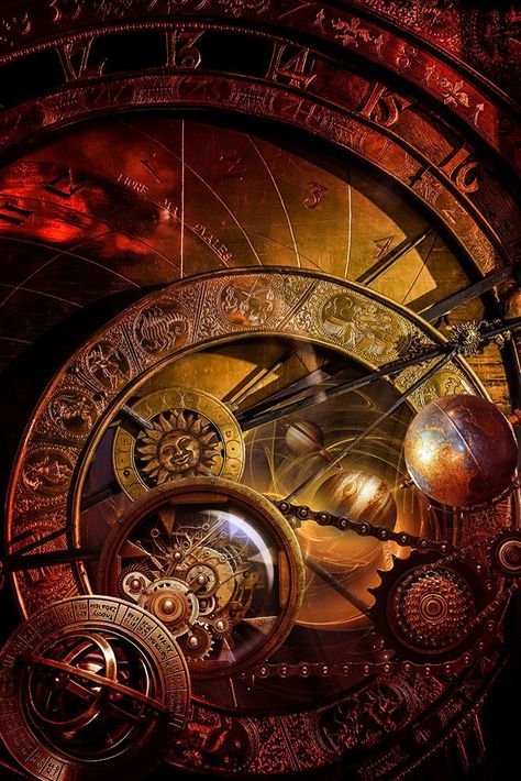 CLOCKWORK UNIVERSE BY STEVE STONE Wallpaper Aesthetic Space, Space Wallpaper Aesthetic, Background Cool, Steampunk Artwork, Wallpaper Aesthetic Wallpaper, Iphone Wallpaper Aesthetic, Creative Creations, Clock Wallpaper, Space Wallpaper