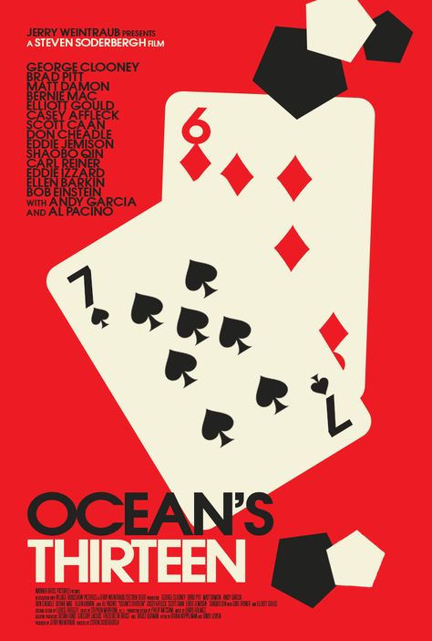 Oceans 13, Jazz Design, Ocean's Eleven, Casino Design, Oceans 11, Film Critic, Adobe Illustrator Graphic Design, Astuces Diy, Holiday Poster