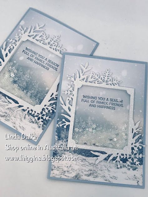 Linda Dalke: Video Tutorial: Feels like Frost Easy Shaker Card! Christmas Card Design Ideas, Card Design Ideas, Winter Karten, Stampin Up Weihnachten, Diy Christmas Card, Stampin Up Christmas Cards, Christmas Catalogs, Stampin Up Christmas, Diy Christmas Cards