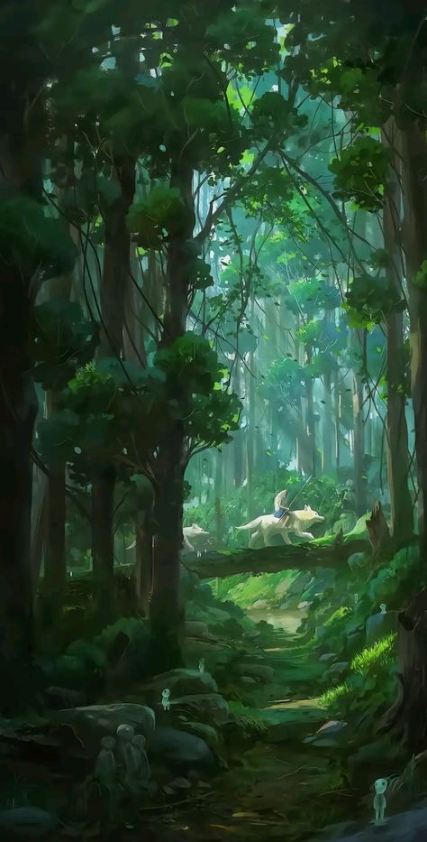 Studio Ghibli Background, Ghibli Artwork, Fantasy Forest, Studio Ghibli Art, Forest Wallpaper, Ghibli Art, Fantasy Art Landscapes, 판타지 아트, Jolie Photo