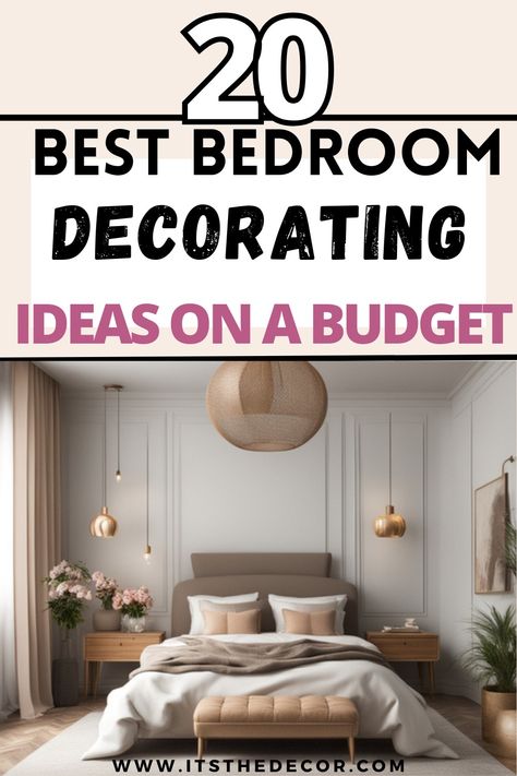 Turn Your Bedroom into a Serene Oasis: Affordable Decor Ideas - It's The Decor Married Couple Bedroom, Married Couples Bedroom, Cheap Bedroom Makeover, Bedroom Design On A Budget, Bedroom Decor On A Budget, Apartment Decorating On A Budget, French Country Bedrooms, Bedroom Decor For Couples, Budget Bedroom