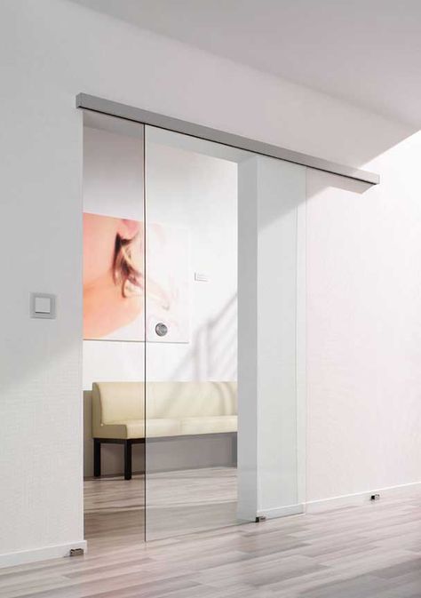 Sliding frameless internal glass doors made to size and delivered in 2 weeks Glass Sliding Doors Interior, In Wall Sliding Door, Interior Sliding Glass Doors, Sliding Pantry Doors, Frameless Sliding Doors, Internal Folding Doors, Sliding Door Window Treatments, Etched Glass Door, Frameless Glass Doors