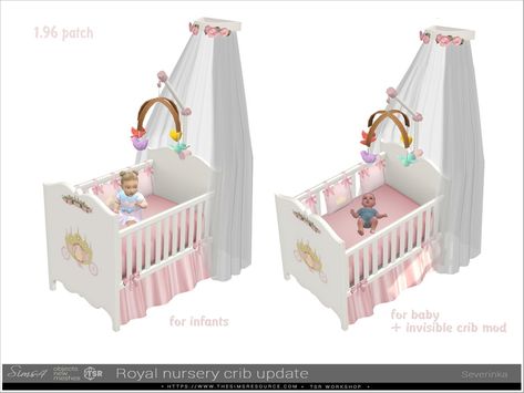 The Sims Resource - Royal nursery Sims4 Infant Furniture Cc, Sims 4 Infant Nursery Cc, Sims 4 Princess Hair Cc, Sims 4 Invisible Crib Mod, Sims 4 Infant Bed Cc, Sims 4 Cribs, Sims4 Crib, Sims 4 Baby Cc Furniture, Sims 4 Cc Baby Stuff