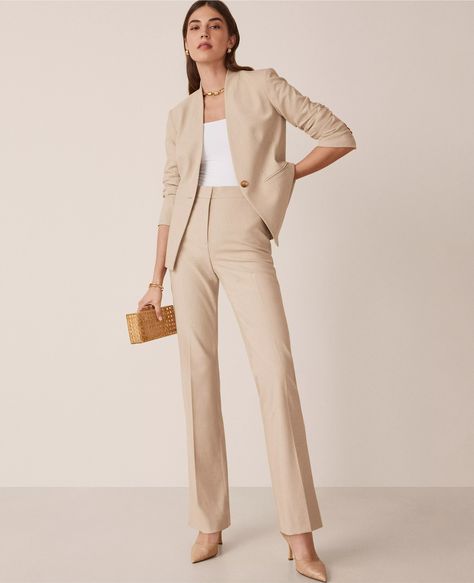 The High Rise Skinny Trouser Pant in Bi-Stretch Women Pant Suit Outfit, Womens Tan Suit Work Outfits, Women’s Work Attire, Women’s Trousers, Women’s Work Wear, Khaki Suit Women, Flare Dress Pants Outfit, Women’s Suits, Women’s Business Casual