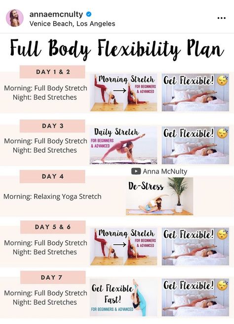 Flexibility Workout Routine, Dance Flexibility Stretches, Body Flexibility, Anna Mcnulty, Daily Stretches, Flexibility Routine, Dance Stretches, Flexibility Dance, Full Body Stretch