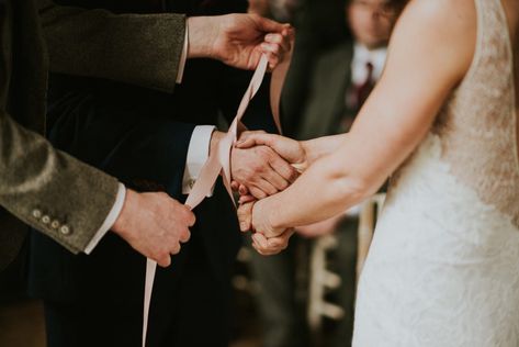 What is a Hand-fasting Ceremony? (And How To Do It!) | OneFabDay.com Wedding Hand Fasting, Hand Binding Wedding, Hand Tie Wedding Ceremony, Hand Ceremony Wedding, Hand Wrapping Ceremony, Binding Of Hands Ceremony, Hand Fasting Wedding, Hand Fastening Wedding, Hand Fasting Ceremony Script