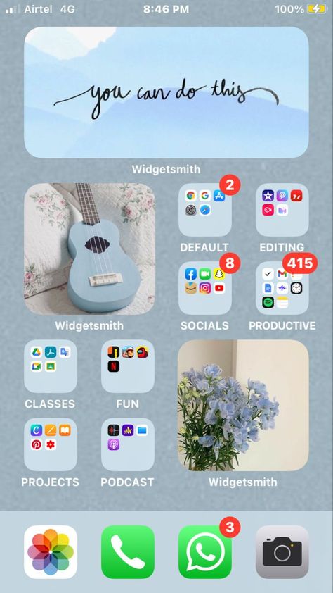 Carcase Iphone, Widgets Ideas, Home Iphone, Phone Apps Iphone, Organize Phone Apps, Louis Blue, Home Screen Ideas, Zestaw Ikon, Ios App Iphone