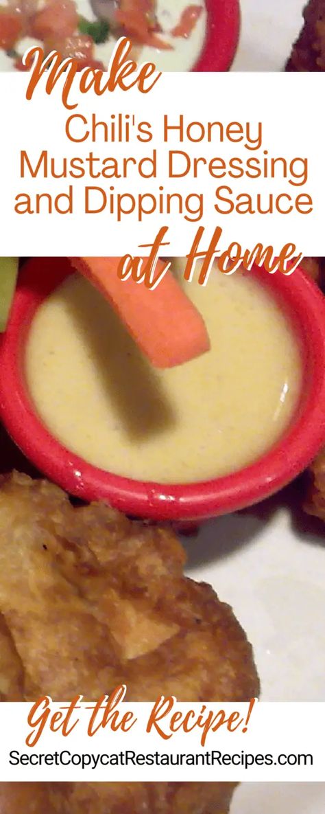 Chili's Honey Mustard Dressing and Dipping Sauce Recipe Chilis Honey Mustard, Healthy Sauces, Dipping Sauces Recipes, Honey Mustard Dressing, Mustard Dressing, Honey Mustard, Restaurant Recipes, Sauce Recipe, Copycat Recipes