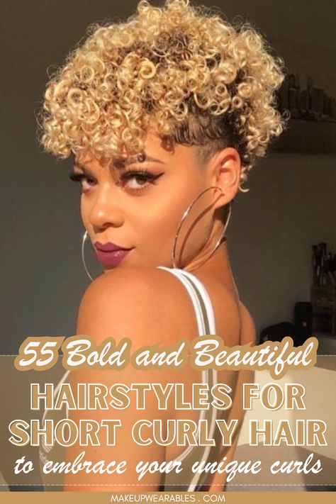 Standout Hairstyles for Short Curly Hair with Effortless Style Short Curly Blonde Hair Natural, Short Curly Blonde Hair, Short Curly Blonde, Blonde Hair Natural, Hairstyles For Short Curly Hair, Curly Pixie Hairstyles, Short Curls, Curly Pixie, Chic Hairstyles