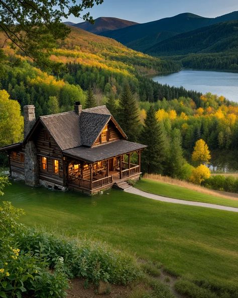 Mountain Cabin Dreams Breakfast With A View, Dream House Aesthetic, Architecture Blueprints, Crisp Morning, Cabin Aesthetic, Dream Vacation Spots, Misty Mountain, Travel House, Bohemian House