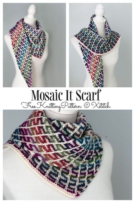 Mosaic Crochet Scarf Patterns, Mosaic Knit Patterns Free, Two Color Knitting Patterns Free, Scarf Pattern Free, Double Knitting Patterns Free, Scarf Patterns Knitting, Knitted Scarves Free Patterns, Mosaic Knitting Patterns Free, Mosaic Crochet Scarf