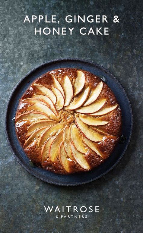 Ginger Pear Tart Recipe, Apple Ginger Pie, Apple Ginger Recipes, Honey Ginger Cake, Apple Ginger Cake, Apple And Ginger Cake, Apple And Honey Desserts, Ginger Dessert, Apple Honey Cake