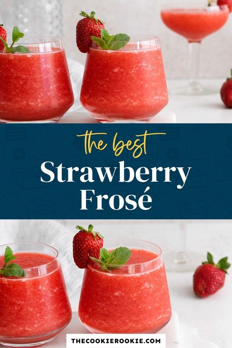 Fruity Drink Recipes, Leftover Strawberries, Cocktails Summer, Best Summer Cocktails, Strawberry Treats, Frozen Rose, Festive Appetizers, The Cookie Rookie, Cookie Rookie