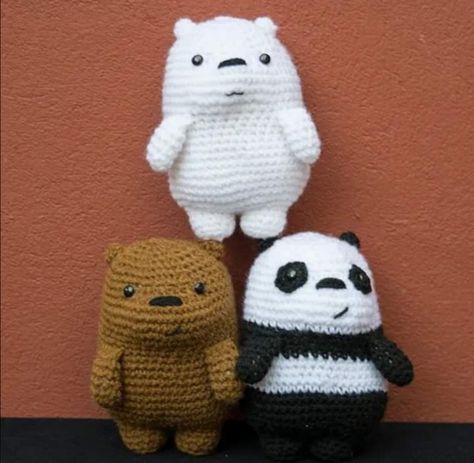 Keychain Ideas, We Bare Bears, Bare Bears, Knit Crochet, Bears, Crochet Hats, Amigurumi, Knitting, Crochet