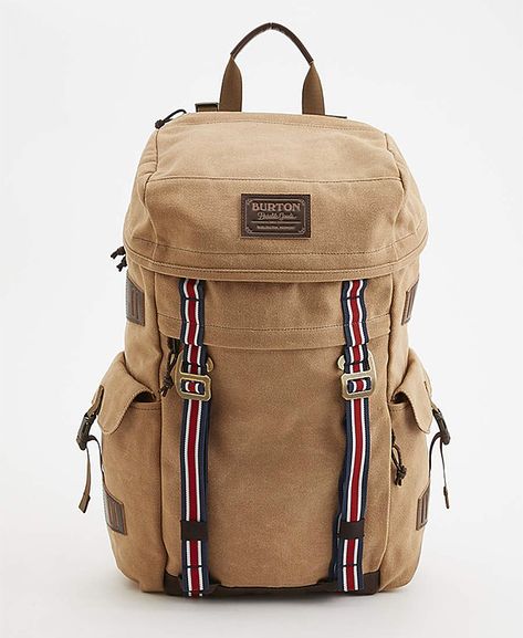 Burton x Jack Threads Annex Pack Online clothier Jack Threads teamed up with Burton snowboards for the creation of this vintage-inspired daypack. The top-loading Annex pack is made of water-resistant canvas & features internal laptop & tablet compartments as well as a pair of exterior pockets & padded shoulder straps. Gift Guide For Men, Waxed Canvas Backpack, Retro Backpack, Street Style Bags, Rugged Leather, Duffel Bag Backpack, Burton Snowboards, Backpacking Gear, Back Bag