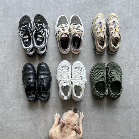 MAJ on Instagram: "Weekly Work Rotation 🔄 Leaving a day off to stay in and chill with my dawg 🐶" Sneaker Rotation Men, Sneaker Rotation, Summer Streetwear Sneakers With Vibram Sole, Streetwear Sneakers With Vibram Sole, Shoe Rotation, Functional Slip-on Running Shoes For Streetwear, Streetwear Slip-on Running Shoes With Vibram Sole, Day Off, Shoes Sandals