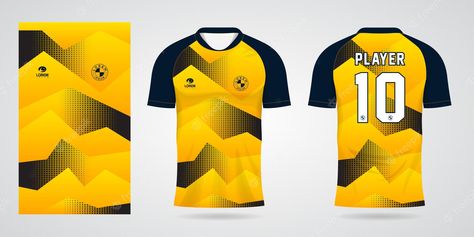 Premium Vector | Yellow sports soccer jersey template Yellow Jersey Design, Sports Jersey Outfit, Soccer Jersey Template, Jersey Template, Yellow Jersey, Sports Jersey Design, Paisley Wallpaper, Sports Soccer, Sports Jerseys