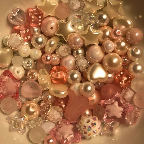 Bead Soup, Cream, Beads, Pink, White