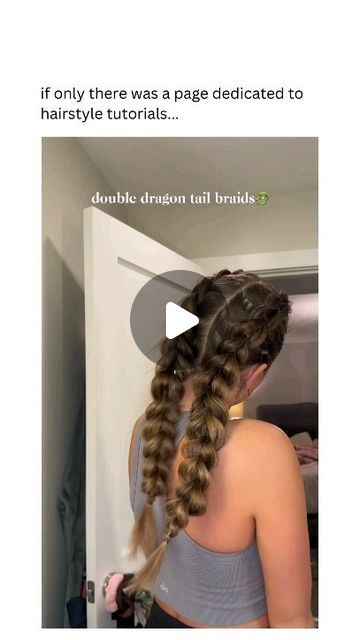 Hair Inspire Hub 💇🏻‍♀️✨❤️ on Instagram: "Double drugon tail braids 🤩❤️✨ #hair #hairstyle #hairinspo #hairideas #hairgoals" Dutch Braids On Curly Hair, Dragontail Braid, Double Dragon Braid, Dragon Tail Braid, Topsy Tail Braid, Double Braid Hairstyles, Dragon Braid, Double Braids, Tail Hairstyle